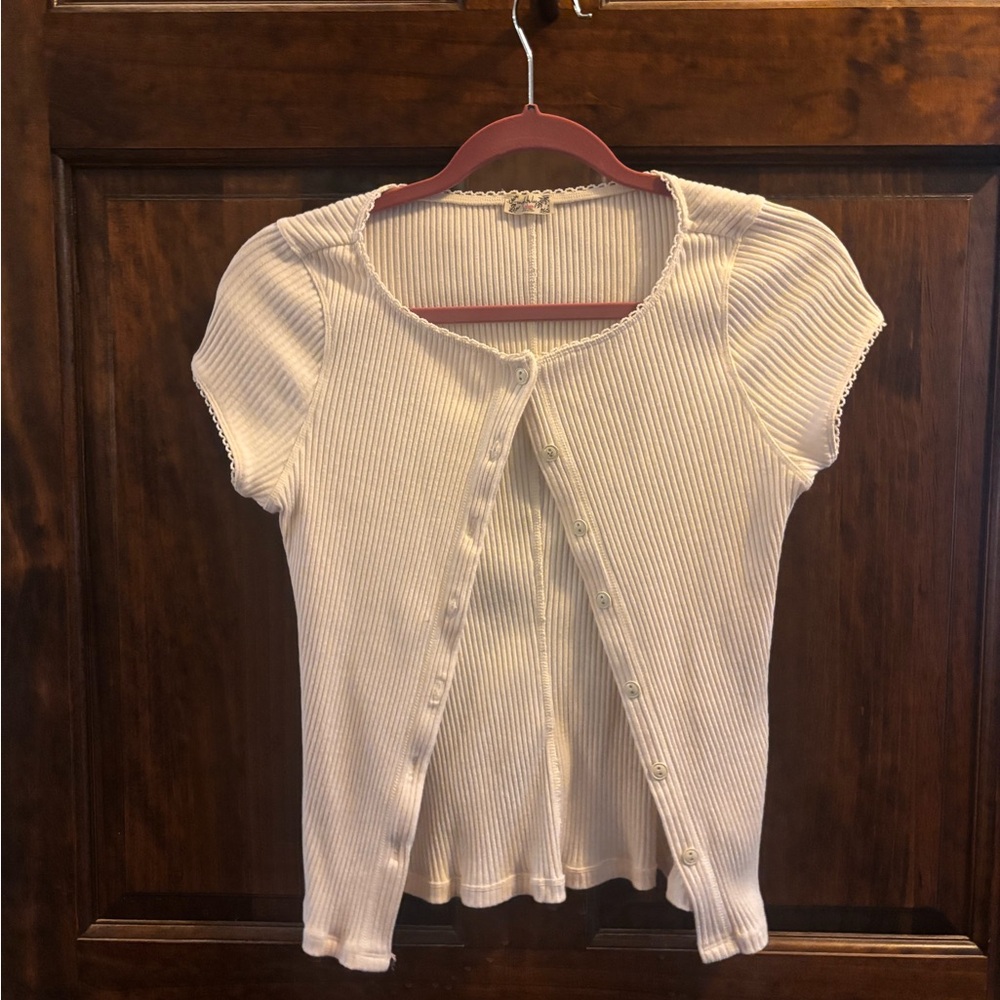 Free People Intimates White Ribbed Top